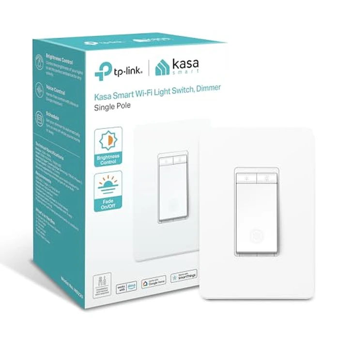 Kasa Smart Single Pole Dimmer Switch by TP-Link (HS220) -Dimmer Light Switch for LED Lights, Works with Alexa and Google Home, 1-Pack , White ( Packaging May Vary ) by Kasa Smart - Image 1