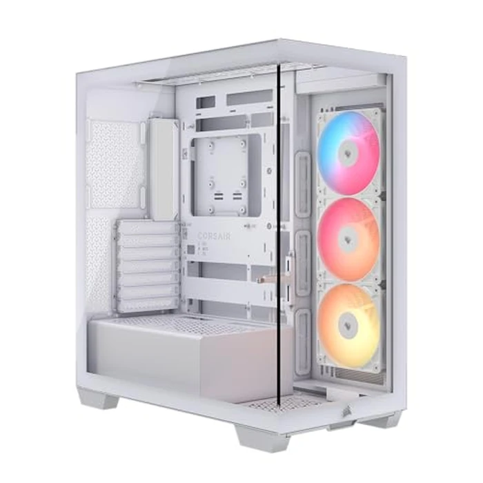 CORSAIR 3500X RS-R ARGB Mid-Tower PC Case - 3X Pre-Installed RS120-R ARGB Fans, GPU Anti-Sag Arm, Fits up to 10x 120mm Fans, Reverse Connection Motherboard Compatible - White by Corsair - Used - Acceptable condition - CA$123.99