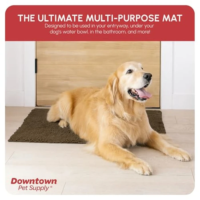 My Doggy Place - Ultra Absorbent Microfiber Dog Door Mat, Durable, Quick Drying, Washable, Prevent Mud Dirt, Keep Your House Clean (Brown, Large) - 36 x 26 inch by My Doggy Place - Image 4