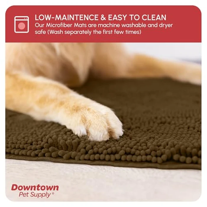 My Doggy Place - Ultra Absorbent Microfiber Dog Door Mat, Durable, Quick Drying, Washable, Prevent Mud Dirt, Keep Your House Clean (Brown, Large) - 36 x 26 inch by My Doggy Place - Image 5