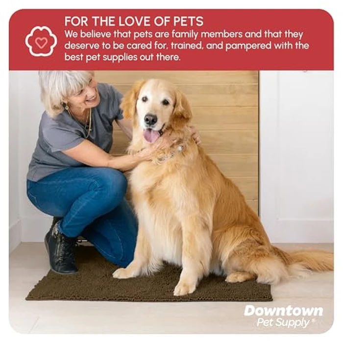 My Doggy Place - Ultra Absorbent Microfiber Dog Door Mat, Durable, Quick Drying, Washable, Prevent Mud Dirt, Keep Your House Clean (Brown, Large) - 36 x 26 inch by My Doggy Place - Image 7