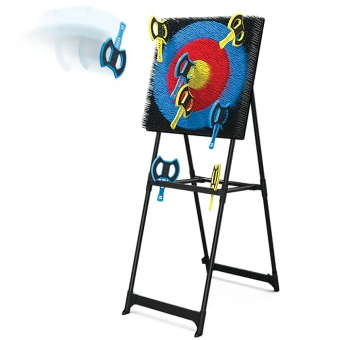 EastPoint Axe Throwing Game Set - 5 ft Tall, Pack of 8 Axes - Unique Bristle Target for Yard Games - Foam Throwing Axes for Safe Lawn Games - Sturdy Alloy Steel Frame for Axe Throwing by EastPoint Sports - Used - Like New condition - US$72.39