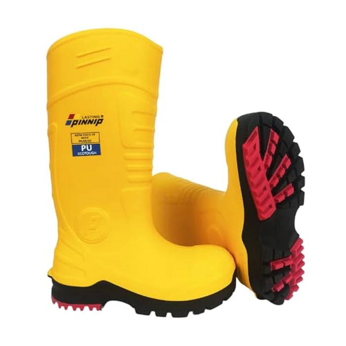 P OCIO PINNIP Steel Toe Rubber Work Boots - Slip Resistant Waterproof Anti-static Rain Boots For Men and Women（Yellow, Unisex, Women 7/Men 5） by P OCIO PINNIP - Used - Like New condition - US$74.84
