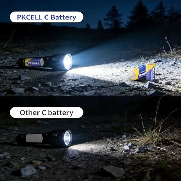 PKCELL C Batteries 12 Pack, R14P 1.5V C Size Batteries, R14P C Cell Battery Carbon Zinc Battery for Flashlights, Remotes, Clocks, Game Controllers, Shavers by PKCELL - Image 3