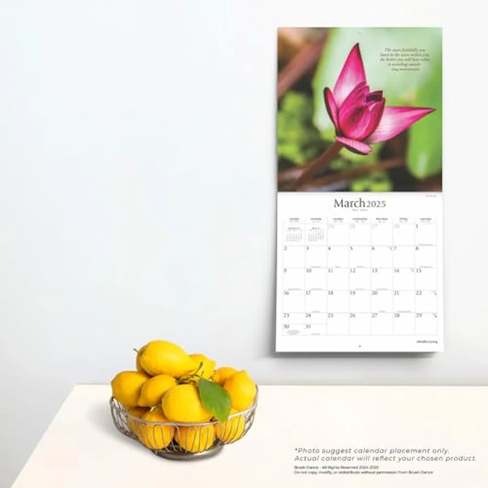 Mindful Living | 2025 12 x 24 Inch Monthly Square Wall Calendar | Brush Dance | Art Quotes Photography Inspiration by BrownTrout - Image 3