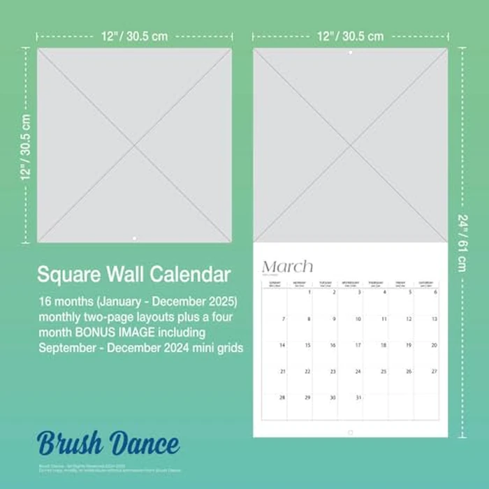 Mindful Living | 2025 12 x 24 Inch Monthly Square Wall Calendar | Brush Dance | Art Quotes Photography Inspiration by BrownTrout - Image 5