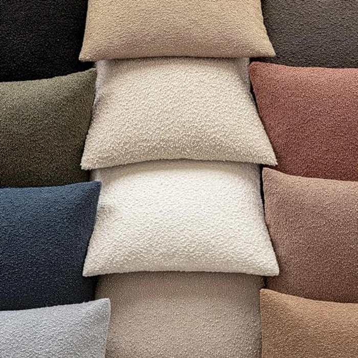 Foindtower Pack of 2 Textured Boucle Throw Pillow Covers Accent Solid Decorative Pillow Cases Cozy Woven Couch Cushion Case for Chair Sofa Bedroom Living Room Home Decor 20x20 Inch Light Brown by Foindtower - Image 7