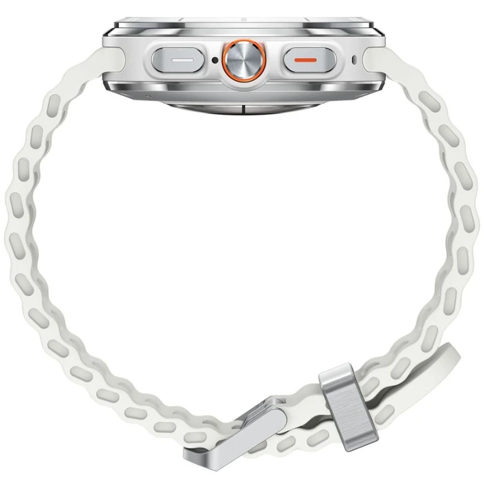 Galaxy Watch Ultra (2025) - 64GB - 47mm - Titanium White Titanium Case with White Hydrogenated Nitrile Butadiene Rubber Marine Band - S/M/L Size by Samsung - Image 5