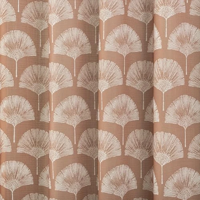 Indigo Road by Egypt Sherrod Meru Fan Leaf Block Print Shower Curtain, Terracotta, 70" W x 72" L by Indigo Road by Egypt Sherrod - Image 3