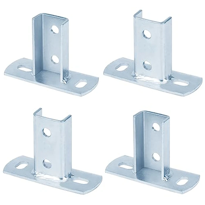 heneng 4 Pcs Shallow Strut Post Base for 13/16" x 1-5/8" Single Channel, U Shaped Strut Stand Mount Bracket, 3/16" Thick by heneng - Used - Like New condition - US$22.49