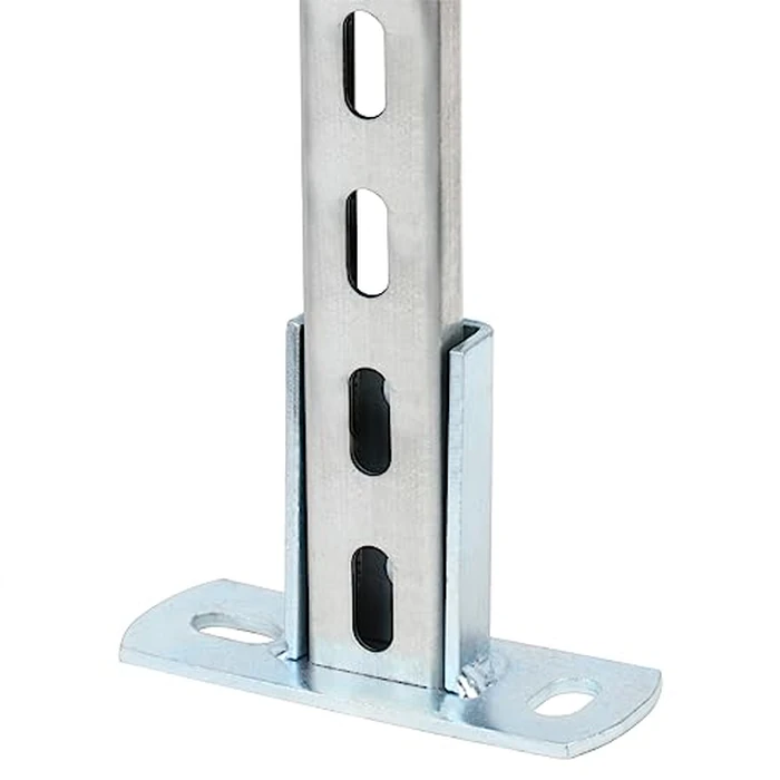 heneng 4 Pcs Shallow Strut Post Base for 13/16" x 1-5/8" Single Channel, U Shaped Strut Stand Mount Bracket, 3/16" Thick by heneng - Image 3