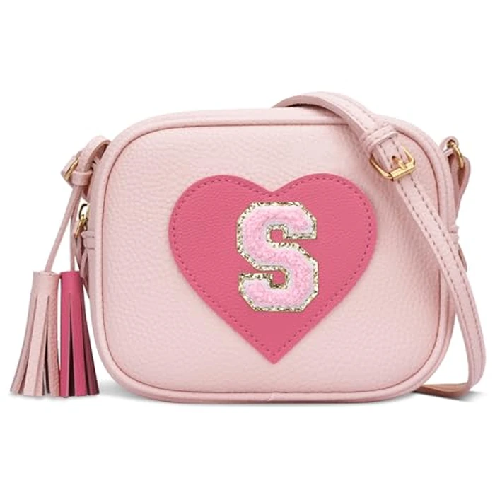 KKXIU Birthday Gifts for Girls Initial Toddler Purse Cute Kids Crossbody Bag (Pink-S) by KKXIU - Image 1