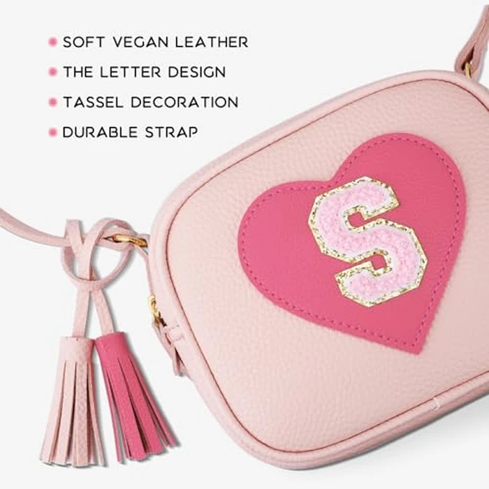 KKXIU Birthday Gifts for Girls Initial Toddler Purse Cute Kids Crossbody Bag (Pink-S) by KKXIU - Image 4