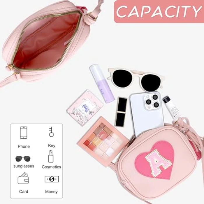 KKXIU Birthday Gifts for Girls Initial Toddler Purse Cute Kids Crossbody Bag (Pink-S) by KKXIU - Image 6