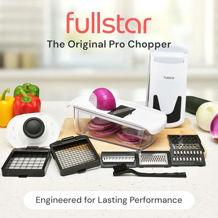 Fullstar Vegetable Chopper & Mandoline Slicer - Julienne Cutter Dicer Grater for Food Veggie Onion Cucumber Tomato Salad Potato Cheese - Kitchen Essentials & Gadgets (PRO 8-in-1, Black) by fullstar - Image 2