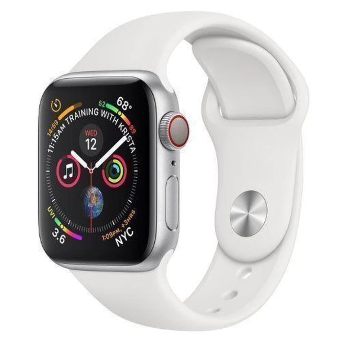 Apple Watch Series 4 (Cellular + GPS) - 16GB - Silver Aluminum Case with White Sport Band by Apple - Image 2