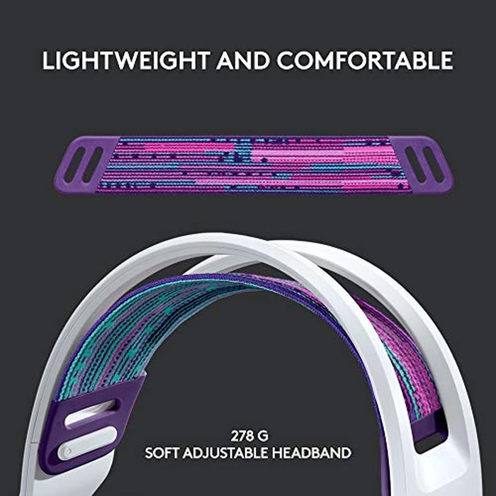 Logitech G733 Lightspeed Wireless Gaming Headset with Suspension Headband, LIGHTSYNC RGB, Blue VO!CE mic Technology and PRO-G Audio Drivers - White by Logitech G - Image 2