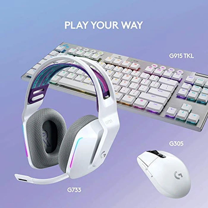 Logitech G733 Lightspeed Wireless Gaming Headset with Suspension Headband, LIGHTSYNC RGB, Blue VO!CE mic Technology and PRO-G Audio Drivers - White by Logitech G - Image 8