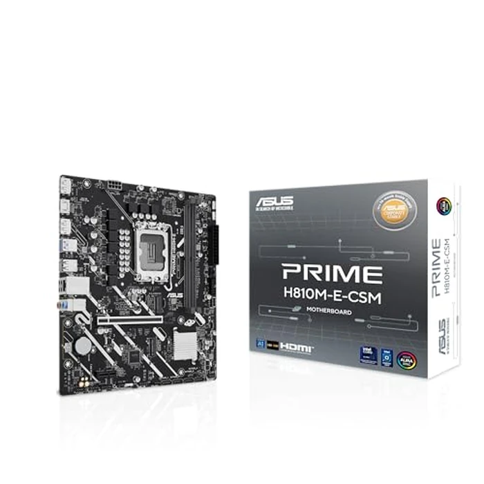 ASUS Prime H810M-E-CSM Intel(R) H810 mATX Commercial CSM Motherboard, LGA 1851, DDR5, PCIe 4.0, M.2, 1G LAN, HDMI, USB 3.2, AI PC-Ready, ASUS Control Center Express Support for SMB & IT Deployments by ASUS - Image 1
