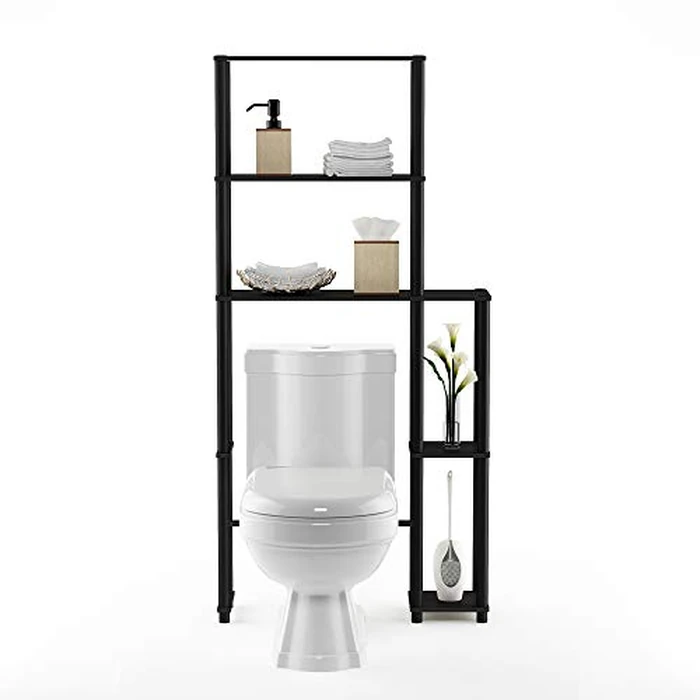 Furinno Turn-N-Tube Over The Toilet Storage, 5 Shelves Bathroom Organizer Space Saver Rack, Espresso/Black by Furinno - Image 5