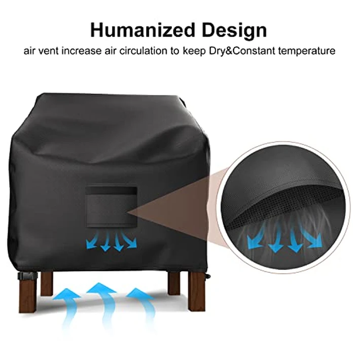 Mrrihand Patio Chair Covers Outdoor Furniture Covers Waterproof Lounge Deep Seat Cover Heavy Duty Lawn Patio Furniture Covers 2 Pack - 38W x 31D x 29H inch by Mrrihand - Image 4