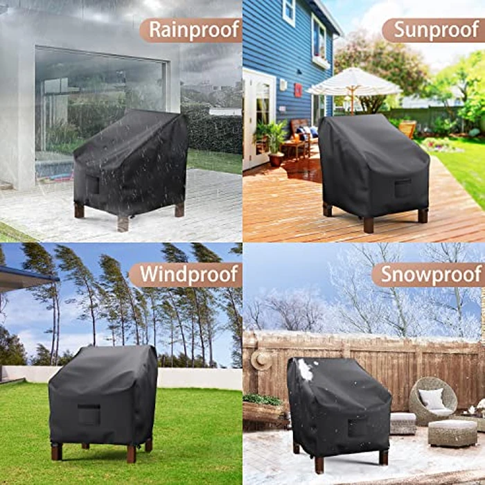 Mrrihand Patio Chair Covers Outdoor Furniture Covers Waterproof Lounge Deep Seat Cover Heavy Duty Lawn Patio Furniture Covers 2 Pack - 38W x 31D x 29H inch by Mrrihand - Image 7
