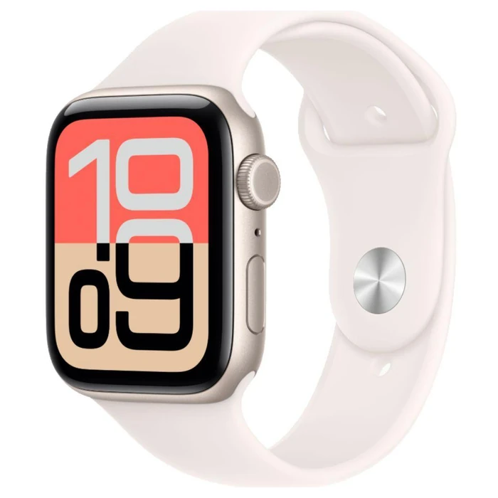 Apple Watch SE 3rd Gen (2025) (Cellular + GPS) - 64GB - 40mm - Starlight Aluminum Case with Light Blush Silicone Sport Band - M/L Size by Apple - Image 2