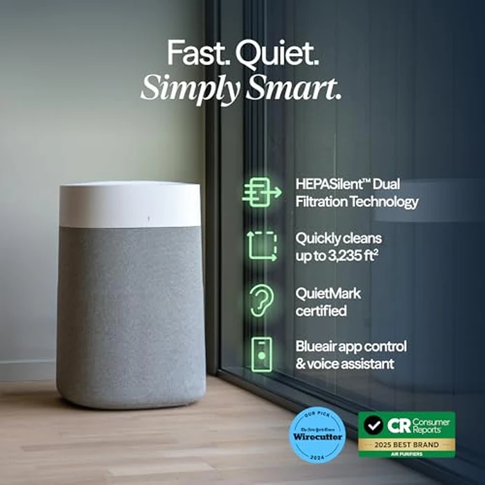 BLUEAIR Air Purifiers for Large Rooms, Cleans 3,048 Sqft In One Hour, HEPASilent Smart Air Cleaner For Home, Pets, Allergies, Virus, Dust, Mold, Smoke - Blue Pure 211i Max by BLUEAIR - Image 2