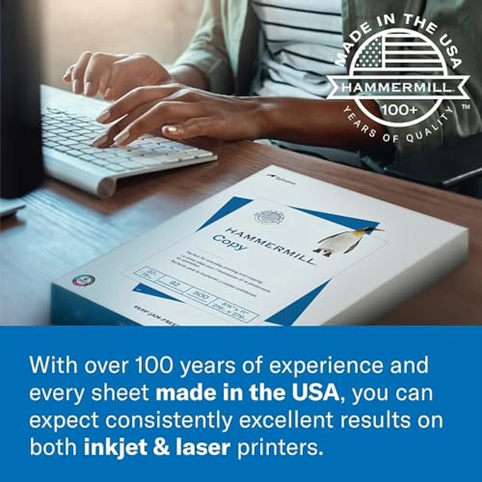 Hammermill Printer Paper, Premium Laser Print 32 lb, 8.5 x 11-98 Bright, Made in The USA, 104646R - 1 Ream (500 Sheets) by Hammermill - Image 7