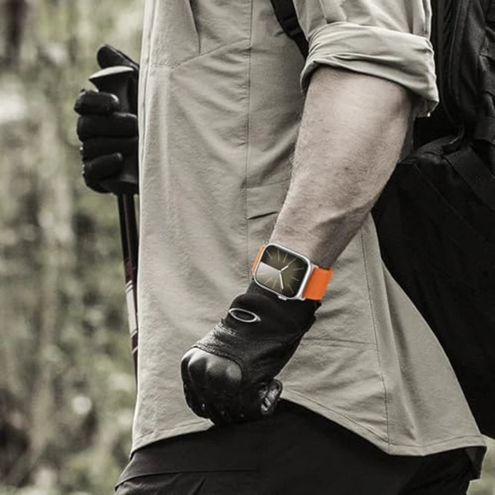 Suphart Compatible with Apple Watch Band 42mm 41mm 40mm 38mm for Men Women Stretchy Solo Loop Band Nylon Sport Band Designed for Apple Watch SE Series 10 9 8 7 6 5 4, Orange by Suphart - Image 7