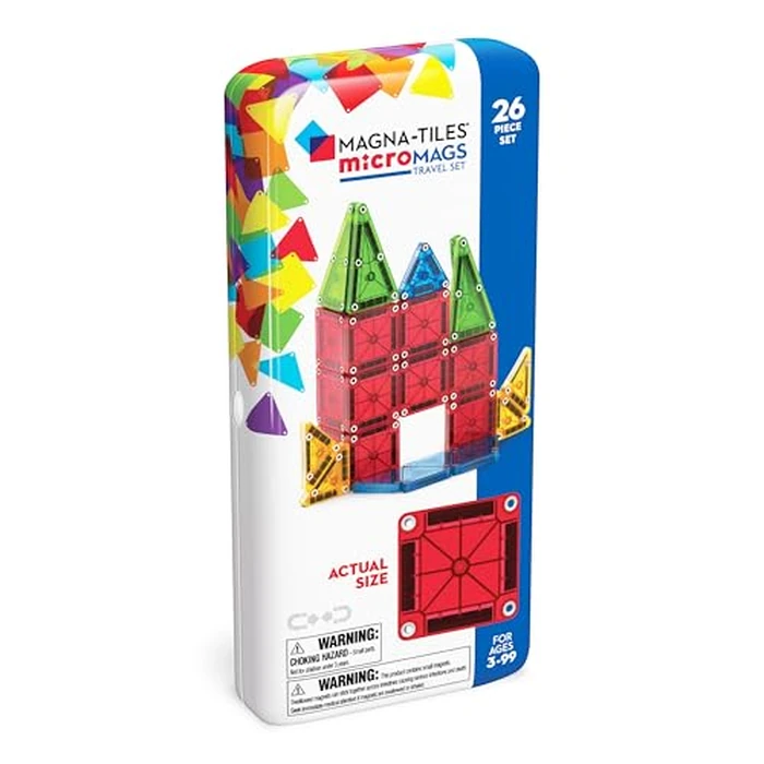Magna-Tiles microMAGS 26-Piece Travel Magnetic Construction Set - Bold Colors, The Original Magnetic Building Brand by MAGNA-TILES - Used - Like New condition - US$18.50