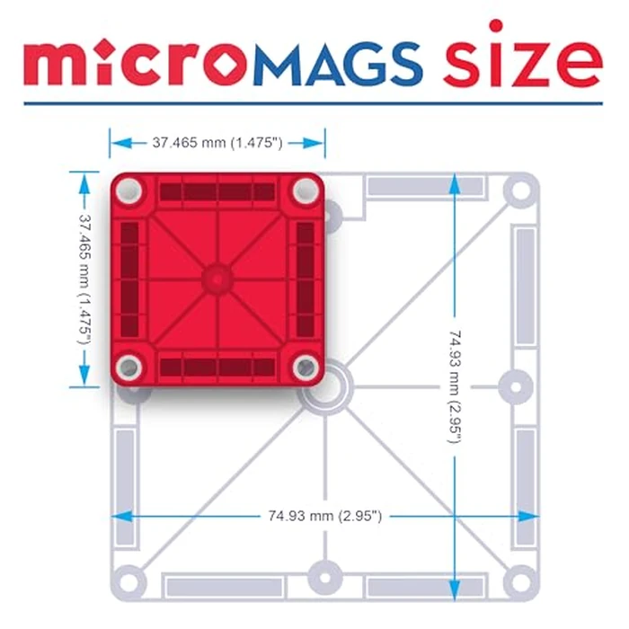 Magna-Tiles microMAGS 26-Piece Travel Magnetic Construction Set - Bold Colors, The Original Magnetic Building Brand by MAGNA-TILES - Image 8