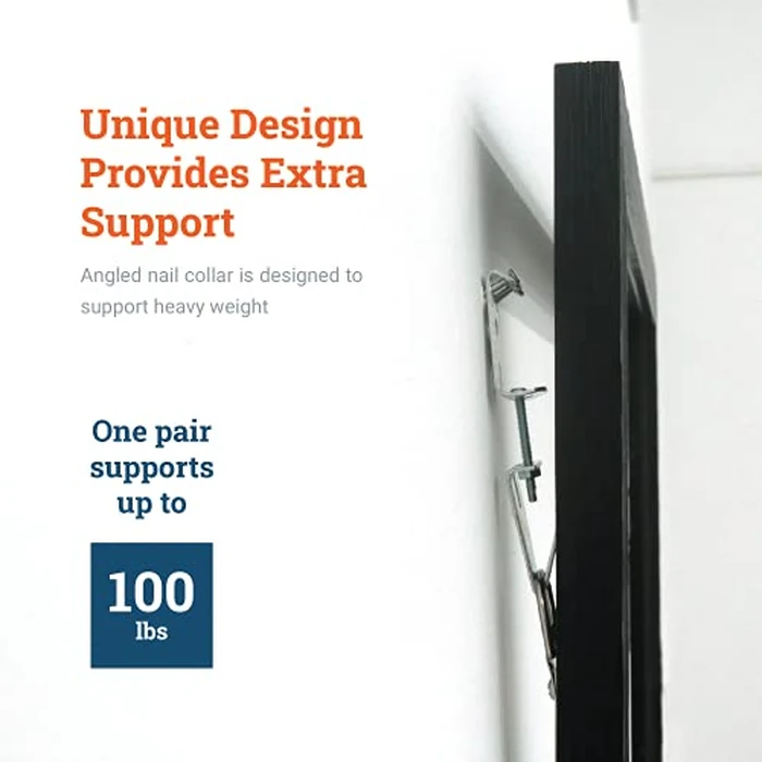 PHS Heavy Duty Picture Hanging J-Hooks - Adjustable Museum Picture Hangers for Mirrors, Art & Frames - 100 lbs Capacity Wall Mount Hardware with Leveling System - 25 Pairs by Picture Hang Solutions - Image 3