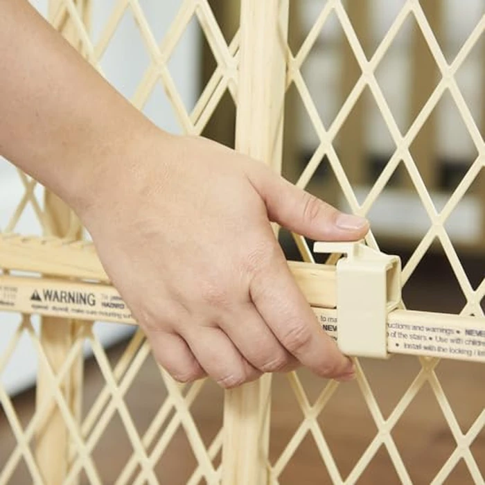 Evenflo Position and Lock Baby Gate, Pressure-Mounted, Tan, Age - 6 to 24 months by Evenflo - Image 5