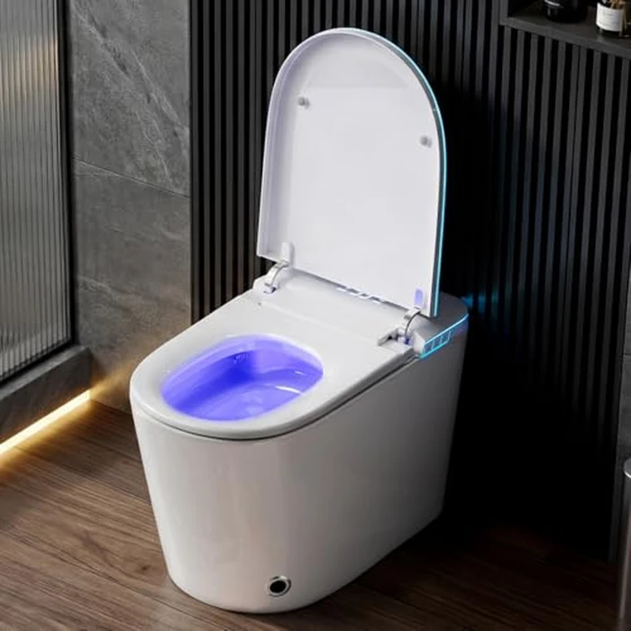 Smart Toilet with Bidet, UV-C Light, Auto Flush, Auto Open&Close, Blackout Flush, Heated Seat, Air Dryer, Modern Elongated Japanese One Piece Bidet for Bathrooms,1000 Gram MaP by Vipbear - Used - Like New condition
