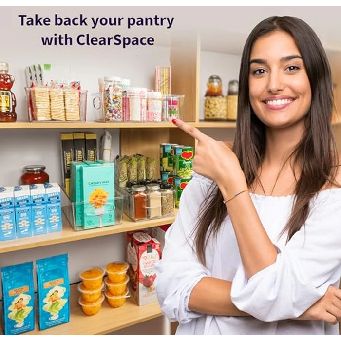 ClearSpace Plastic Pantry Organization and Storage Bins with Removable Dividers - Perfect Kitchen Organization or Kitchen Storage - Refrigerator Organizer Bins, Cabinet Organizers (2 Pack) by ClearSpace - Image 5