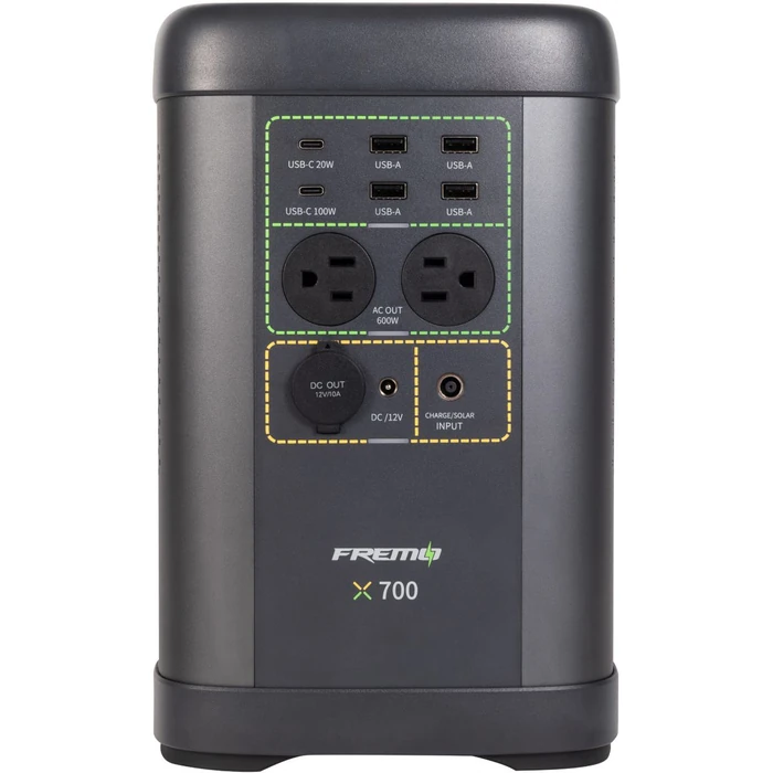 Fremo Portable Power Station X700 662Wh - Gray by Fremo - Image 3