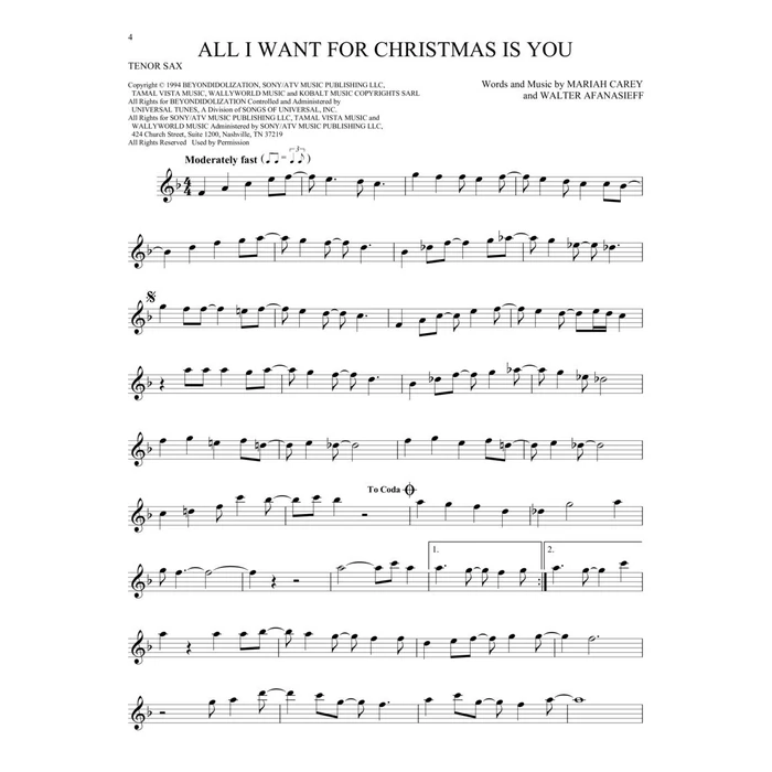 101 Christmas Songs Tenor Sax Sheet Music Songbook | Holiday Favorites for Beginners Intermediate Players | Includes Silent Night Jingle Bells White Christmas Joy to the World by Hal Leonard - Image 4