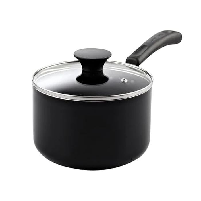 Cook N Home Nonstick Sauce Pan Set 1Qt and 2Qt, Multi-purpose Pots Set Saucepan Kitchenware with Glass Lid, Black, Aluminum by Cook N Home - Image 3