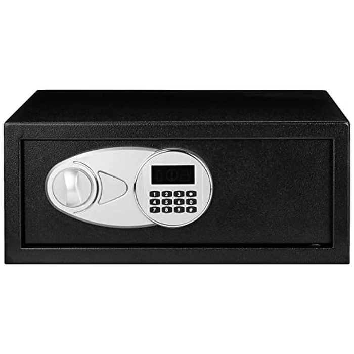 Amazon Basics Steel Security Safe with Programmable Electronic Keypad Lock - Secure Cash, Jewelry, ID Documents, 0.7 Cubic Feet, Black, 16.93''W x 14.57''D x 7.09''H by Amazon Basics - Image 2