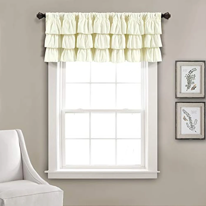 Lush Decor Belle Valance Vintage Chic Style Single Curtain, 84"W x 18"L, Ivory by Lush Decor - Used - Very Good condition - US$8.39