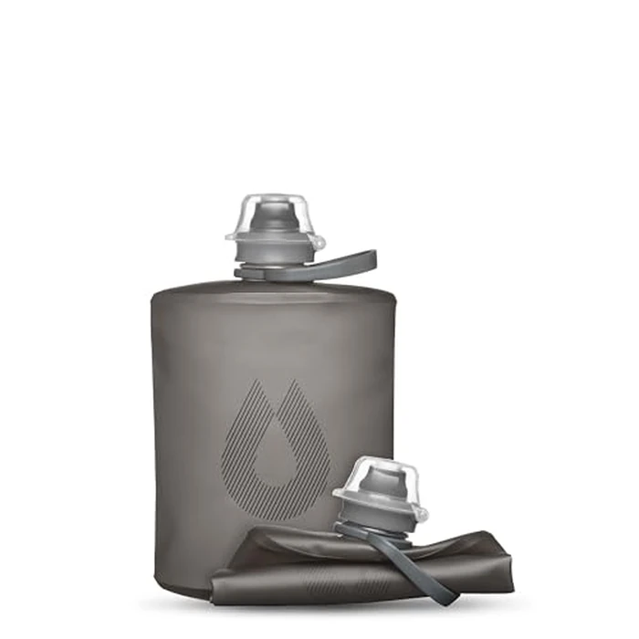 Hydrapak Stow - Collapsible Water Bottle - (500ml/17oz) - Ultralight & Packable Travel Bottle, Squeeze Bag Pouch, Easy Open Cap, BPA Free - Mammoth Grey by HydraPak - Used - Like New condition - CA$15.21