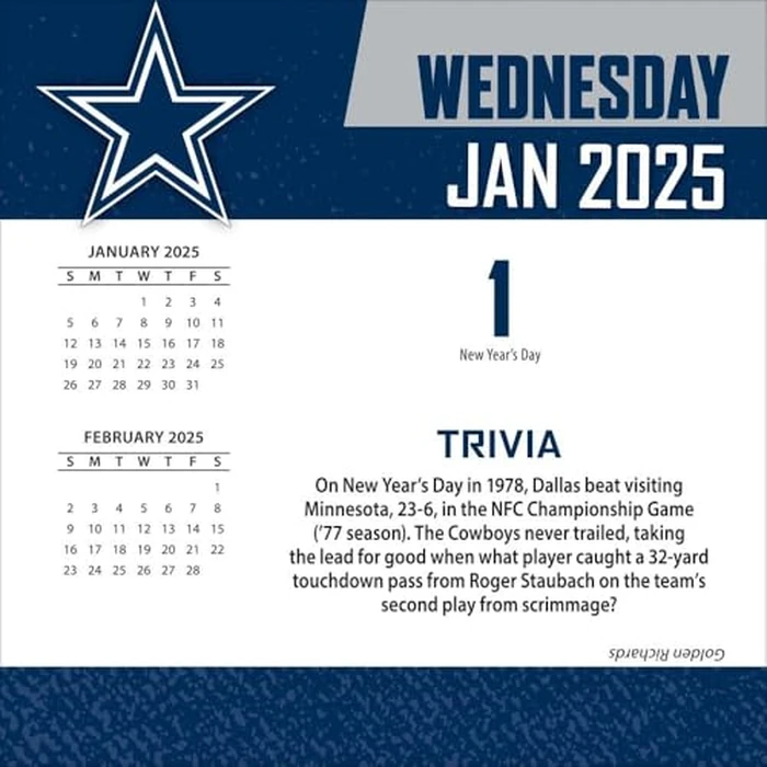 TURNER SPORTS Dallas Cowboys 2025 Box Calendar (25998053036) by Turner Licensing - Image 2