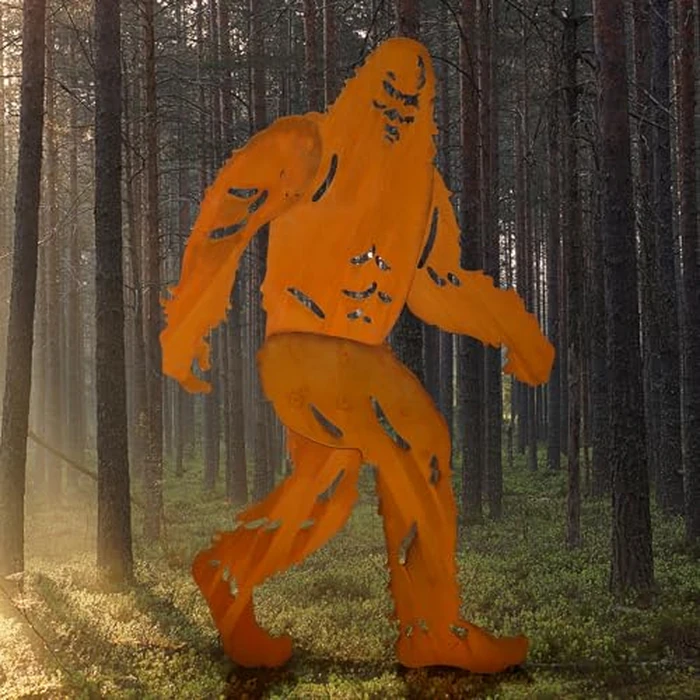 Zonon 7.5ft Large Bigfoot Iron Metal Outdoor Yard Decor Big Foot Sasquatch Gifts for Men Women Bigfoot Statue Silhouette for Yard Art Patio Lawn Forests Garden Farmhouse Decoration(Rust,Hollow) by Zonon - Used - Very Good condition - US$115.52