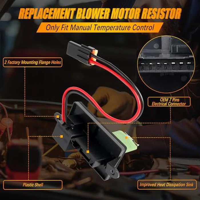 89019089 HVAC Blower Motor Fan Resistor Compatible with 1999-2006 Chevy Silverado GMC Sierra 1500 2500 3500, 2000-2002 GMC Yukon (2 Holes Mounting Flange) Replaces# 973-004, 89018597, 22807122, RU371 by faersi - Image 5