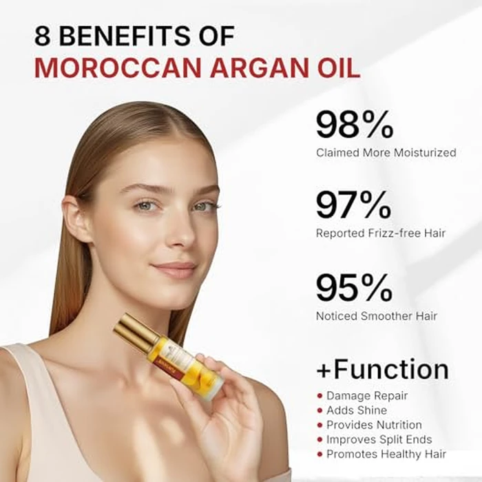 Karseell Cold Pressed Moroccan Argan Oil - For Hair, Skin & Nails - Weightless Formula Rich in Vitamin E - 50ml / 1.69 fl oz by Karseell - Image 2