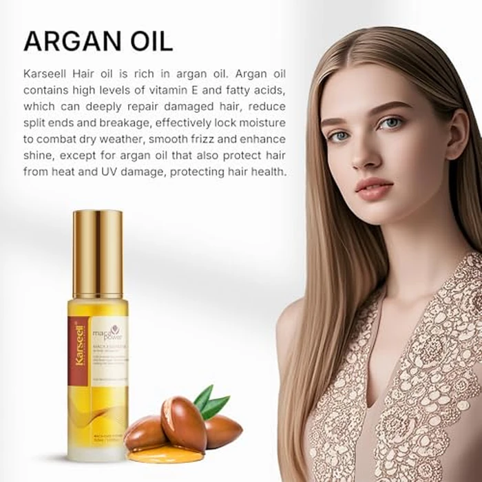 Karseell Cold Pressed Moroccan Argan Oil - For Hair, Skin & Nails - Weightless Formula Rich in Vitamin E - 50ml / 1.69 fl oz by Karseell - Image 3