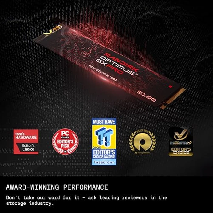 SANDISK 1TB Optimus GX PRO 8100 PCIe 5.0 NVMe SSD - M.2 2280, Up to 14,900 MB/s Read Speed, Lightning-Fast Performance - SDSP82100TAN by Sandisk - Image 2