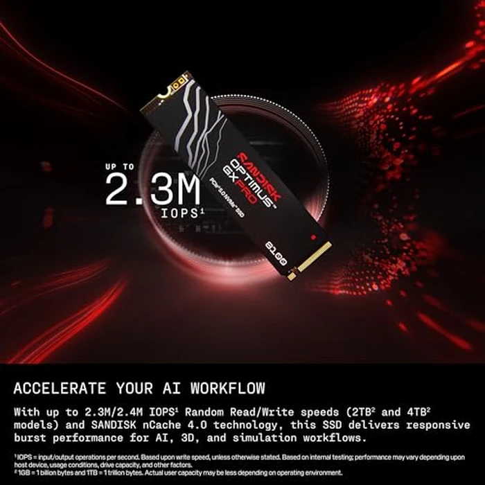 SANDISK 1TB Optimus GX PRO 8100 PCIe 5.0 NVMe SSD - M.2 2280, Up to 14,900 MB/s Read Speed, Lightning-Fast Performance - SDSP82100TAN by Sandisk - Image 6