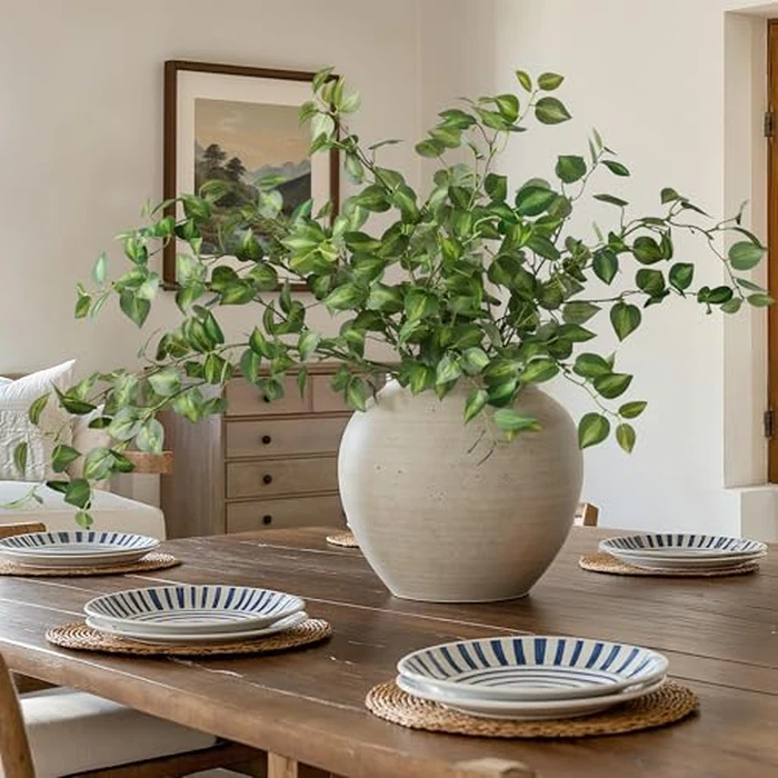 HyeFlora 5PCS Artificial Eucalyptus Leaves Stem Plants for Spring Decor, 32.7 inch Fake Leaves Greenery Branches Green Shrubs Silk Faux Foliage DIY Stems for Festival Home Kitchen Farmhouse(Green) by HyeFlora - Used - Very Good condition - US$21.57